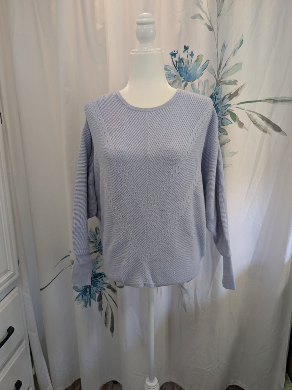 Cottagecore Cabincore Fairycore Cozy Oversized Dolman Batwing Cable Sweater S